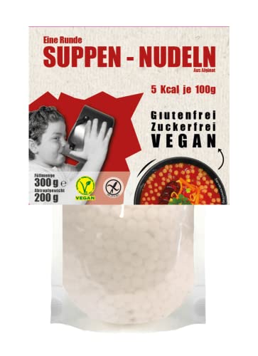 Runde Suppen Nudeln aus Alginat 200g | Geschmacksneutral und Geruchsneutral (5 kcal pro 100g) | VEGAN und FETTFREI | kalorienarm | Algen Nudeln | Schultz und König Cover