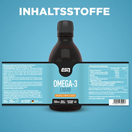Omega-3-Öl ESN Omega-3 Liquid, Orange-Zitrone, 200 ml