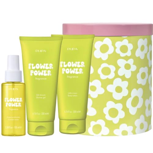 Pupa Happy Box Flower Power Caja de Regalo Gel de Ducha 200 ml Leche corporal 200 ml Agua aromática 100 ml
