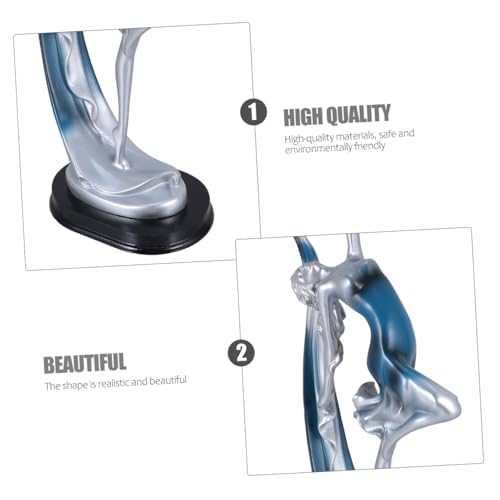 Statue de danseuse bleue œuvre artisanale en résine de qualité - 5