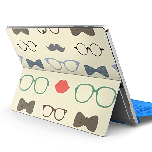 igsticker Surface pro7 (2019) pro6 pro2017 pro4 専用 スキンシール サーフェス ノートブック ノートパソコン カバー ケース フィルム ステッカー アクセサリー 保護 010506 めがね ひげ くちびる
