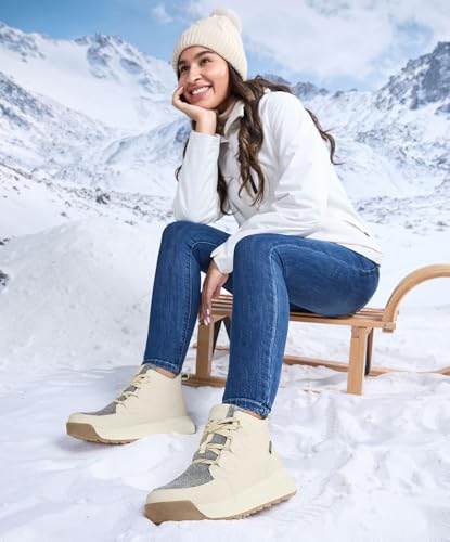 Image of AIRHAS Women's Winter Warm Snow Boots for Women Comfortable Water-Resistant Womens Ankle Boots Fashion Booties