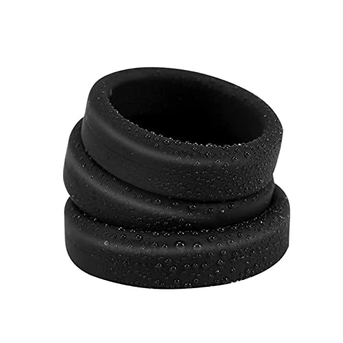 Alip コックリング シリコン製 3点セット ペニスリング 男性用オナニーグッズ アダルトグッズ 防水 高弾力 締め付け感 リング 着脱やすい こっくりんぐ ブラック - 画像1