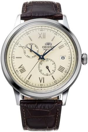 Orient Bambino Version 8 Weekly Calendar Automatic Dress Watch Model: RA-AK0702Y30B, Champagne