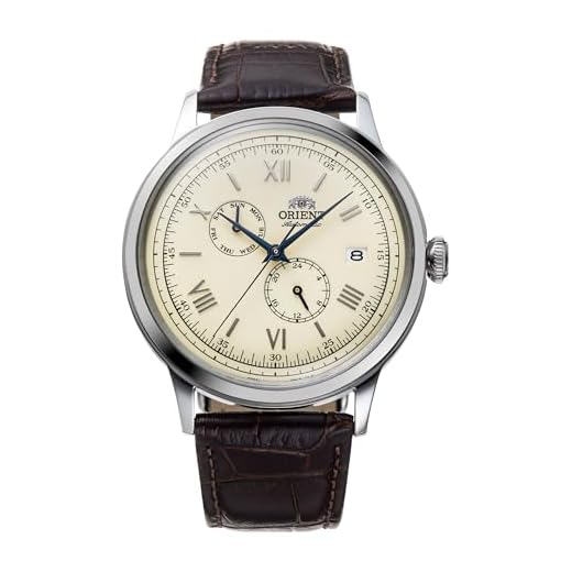 Orient Bambino Version 8 Weekly Calendar Automatic Dress Watch Model: RA-AK0702Y30B, Champagne