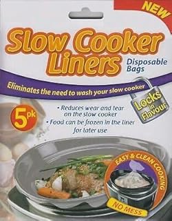 DECK INN 20 Bags 30cm x 55cm Silver 4x5 Pack Slow Cooker Liners Cooking Bags For Round & Oval Cookers