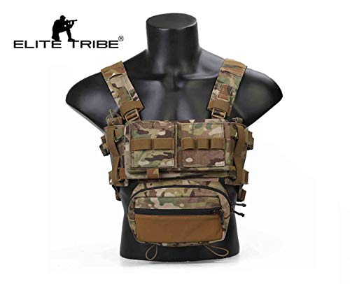 Elite Tribe Mk3 Modular Lightweight Chest Rig Micro Fight Chissis 5.56 Mag Pouch (Multicam) #TOP1