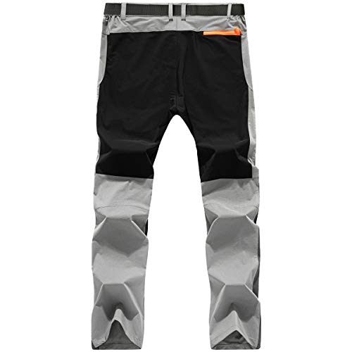 Ltifone Mens Hiking Pants Outdoor Lightweight Quick Dry Water Resistant Reinforced Knees Zipper Pockets Work Pant With Belt #TOP1