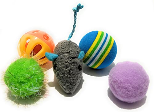 SugarToys Jouets d'éveil pour Chaton, 5 Jouets pour éduquer Ses Sens, Souris pour Chat et balles Cover