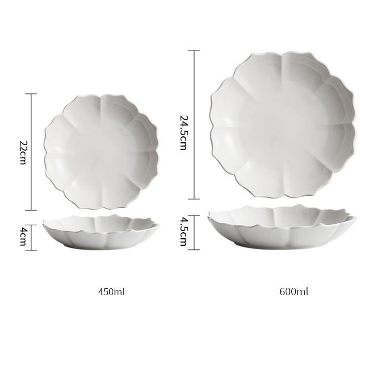 Platos Llanos platear de ensalada, postre, platear de cerámica, platear de verduras, platear de sopa de pétalos caseros, platear de cena simple, platear creativo Platos de Ensalada(10inch)