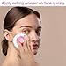 WLLHYF 2 Pcs Large Fluffy Powder Puff Body Cosmetic Face Loose Powder Applicator Handle Foundation Puff Pad Washable Beauty Application Tool for Women Sensitive Skin (Pink+Blue)
