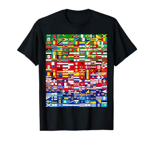 Banderas del mundo en gradación de color, banderas nacionales Camiseta