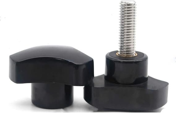 2PCS Star Grip Knob Triangle Shaped Star Hand Knob Bakelite Hand Tightening Screw Knob Quick Disassembly Replacement Parts Black M12 x 35 for Machinery Latche Umbrella Base and More