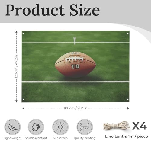 Drapeau de football anti-déchirure en polyester pour décoration murale durable