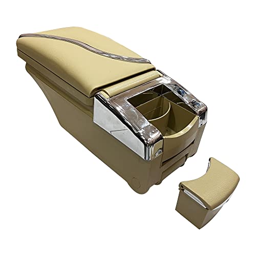 Image of Oshotto PU Leather AR-02 Car Armrest Console Box Compatible with Maruti Suzuki Alto 800 - Beige