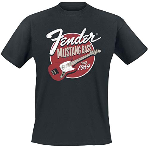 Fender T-Shirt Mustang Bass Homme Noir - Les Beatles, Paul McCartney, John Lennon, RIngo Starr, George Harrison Fender T-Shirt Mustang Bass Homme Noir