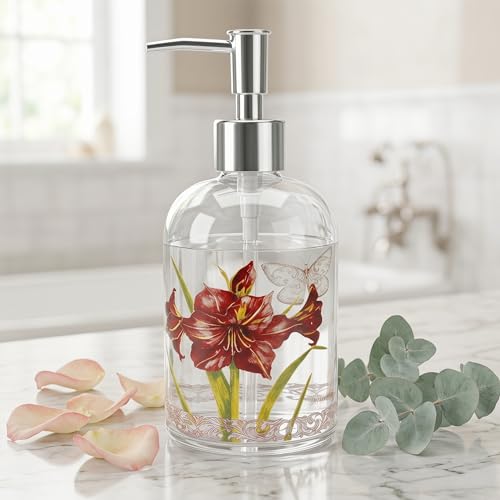 Image of Topadorn 17oz Glass Soap Dispenser with Plastic Pump for Kitchen and Bathroom, Refillable Clear Bottle for Dish Soap & Hand Soap