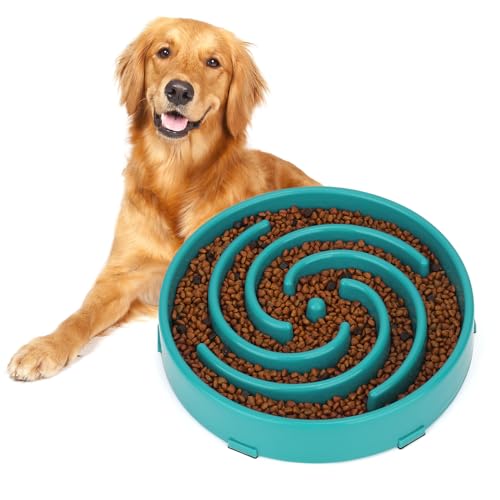 Green Slow Feeder Maze Puzzle Bowl - Large Dog Non
