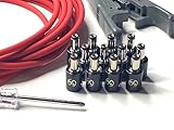 Kurrent Electric Solderless Standard DC Barrel DIY Kit, 6 Custom Length Cables for Guitar Effects Pedals (Red Cable Kit)