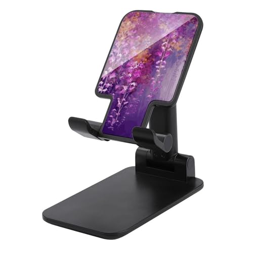 Support de téléphone de bureau réglable à fleurs violettes idéal pour vos appels et tutoriels