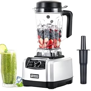 Kitchen in the box 68 OZ Professional High Performance Countertop Blender with Stainless Steel Blades, BPA Free Large Capacity Blender for Smoothies, Ice Crush, Milkshake (Silver)