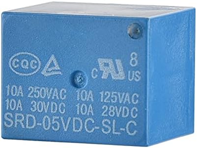 Heschen PC Board Relay SRD-05VDC-SL-C DC 5V Coil SPDT 10A 250VAC 5 Pin terminals 2Pack