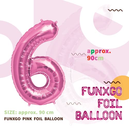 FUNXGO Palloncino Numero 6 rosa - Gigante