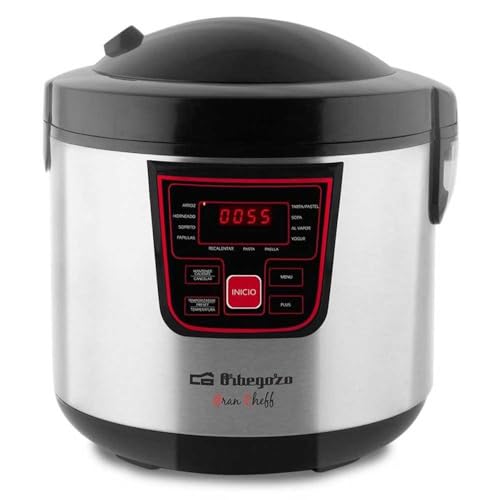 Orbegozo MCP 6000   Máquina de cocinar programable, 11 programas, pantalla LCD, 5 L de capacidad, temporizador, recetario, 8436044539749