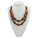 Bocar 2 Layer Statement Chunky Wood Beaded Fashion Collar Necklace for Women (NK-10574)