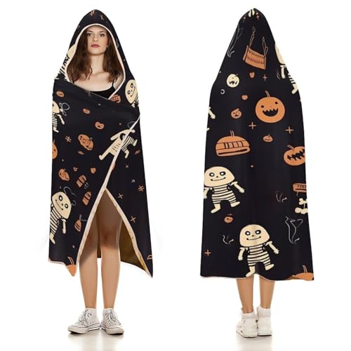 Couverture à capuche Halloween imprimée plaid canapé bureau voyage - 3