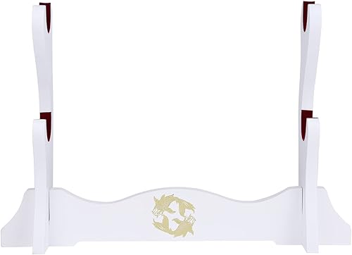 Miniatura 4 de Soporte de espada de terciopelo japonés acolchado Katana Stand Samurai Display Rack Soporte All Tanto Sword Yin y Yang 2 Tier