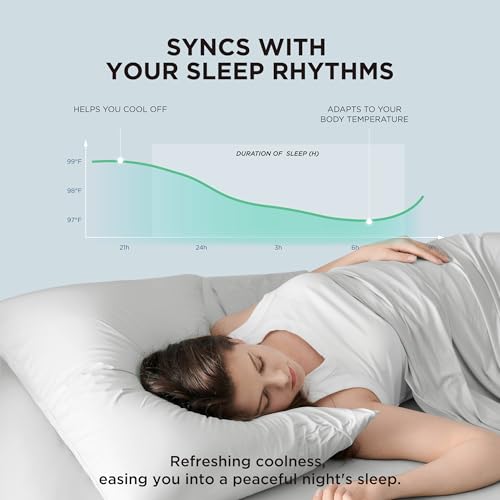 Bedsure Cooling Pillow Cases, Zipper Pillow Cases Queen Size Set of 2, Cool Pillowcases for Hot Sleepers & Night Sweats, Soft & Breathable Cold Pillow Covers for Hair & Skin, Gift, Grey, 20x30 Inches