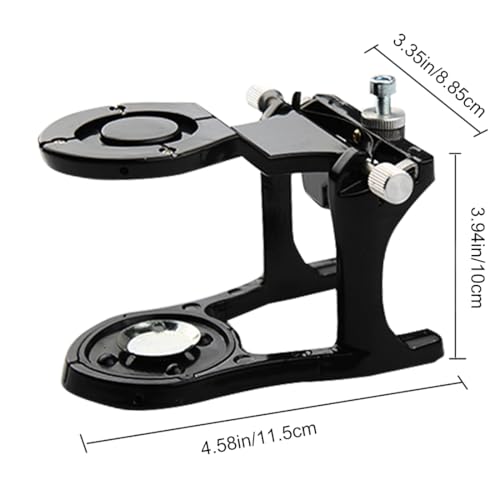 Image of Dental Magnetic Articulator Black Adjustable Denture Articulator Dental Lab Instruments Small Size Type A Articulator for Clinic, Dentists and Student (Black)