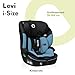 LIONELO LEVI I-SIZE 76-150 cm Kinderautositz, Gruppe 1 2 3, Seitenschutz, 10 Grad Kopfstützenverstellung Bequeme Armlehnen Verstellbare Rückenlehne, R129 i-Size