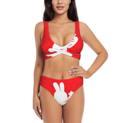 Bikini croisé pour femme avec maillot de bain deux pièces triangle