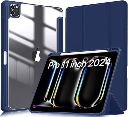 Robustrion for iPad Pro 11 inch M4 Cover Case 5th Generation (M4 2024) with [Pencil Holder] [Transparent Back] Hybrid Case Cover for iPad Pro 11 inch [Auto Sleep Wake Support] - Navy (B0D42Z1HSG) Amazon Price History, Amazon Price Tracker