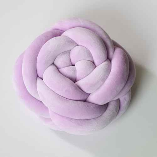 Rose Flower Knotted Throw Pillow, Soft Velvet Plush Decorative Pillows Sofa Cushions, Cute Decor for Couch, Decorative Sofa Pillows; Bed, Floor Cushions | Bedroom Accessories, Room Decor (6.7,Purple)