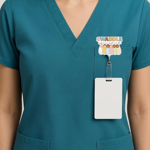 9PC Labor & Delivery Badge Reel Cute Silly Goose Humorous Medical ID Name Holder with Retractable Clip Gifts for Birthday Swaddle Specialist NICU OB OBGYN Midwives Nursery Staff Neonatal Nurses L&D