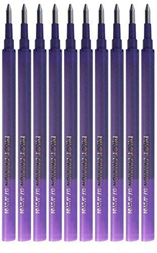 Pilot Gel Ink Refills for FriXion Erasable Gel Ink Pen, Fine Point 0.7mm, Violet Ink, Value Set of 10
