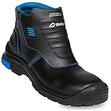 BWOLF Welder Pro HI S3 - Scarpe da lavoro resistenti al fuoco, suola antiscivolo in PU/gomma, pelle resistente al calore, Nero , 43 EU