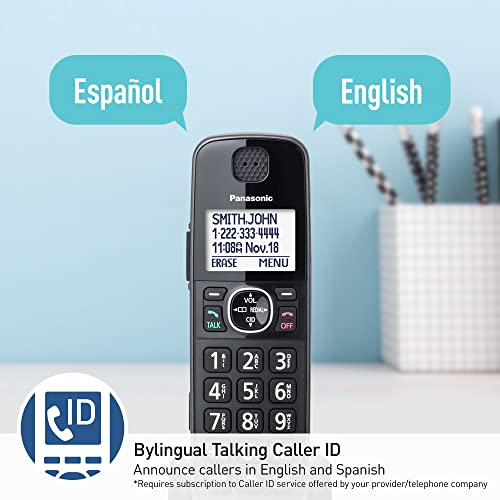 Panasonic DECT 6.0 Expandable System, Cordless Phones with Answering Machine and Call Blocking - 5 Cordless Phones 5 Handsets - KX-TGE645M (Metallic Black) by Panasonic - Image 5