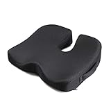 IKSTAR クッション 低反発 座布団 椅子 腰楽クッション オフィス 車用 自宅用 体圧分散 座り心地抜群 プレゼント 持ち運ぶ便利 ブラック