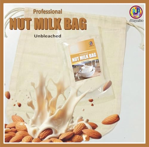 Image of Pure Cotton Nut Milk /Yogurt Bags for Straining, Juice | Reusable Straining Bag Spice Bag, Sprouting Beans Unbleached Cloth Bags for Kitchen -12 * 12 inch