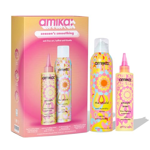 amika seasons smoothing anti-frizz set | exclusive limited edition set with humidity protection for smooth frizz-free hair