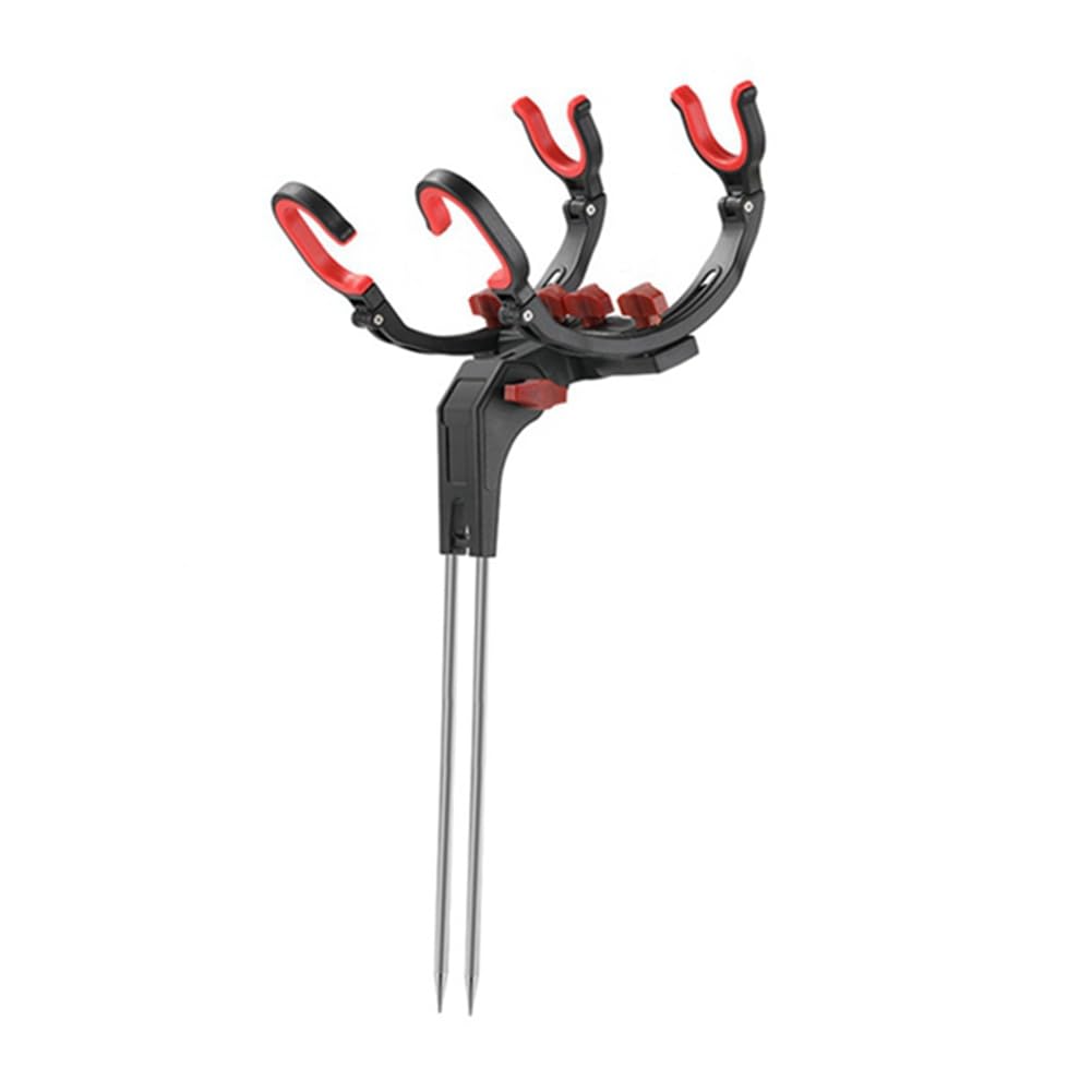 Hatem Soporte para CañA de Pescar Soporte para CañA de Pescar Ajustable de 360 Grados Soporte para CañA de Pescar Plegable Universal, Doble