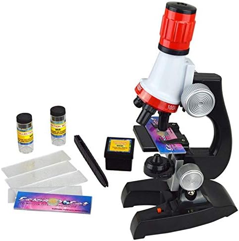 Jzhen 100X,400X,1200X Child Science Microscope Kit, Early Education Microscope Set for Children