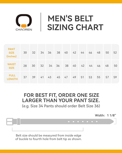 Image of Chaoren Leather Ratchet Belt 2 Pack Dress with Click Sliding Buckle 1 3 /8 inch in Gift Set Box - Adjustable Trim to Fit