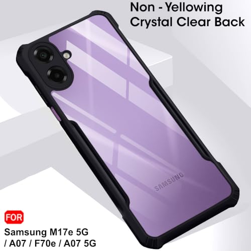 Image of TheGiftKart Shockproof Crystal Clear Back Cover Case for Samsung Galaxy M17e 5G / A07 / F70e / A07 5G | 360 Degree Protection | Protective Design | Transparent Back Case Cover (PC & TPU, Black Bumper)