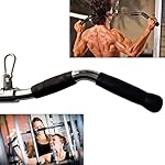 yuhqc Lat Cable Machine Attachment Curl Pulldown Barbell Revolving Bar, Multi-Exerciser Cable Attachment, Solid Steel Tricep Press Down Bar with Rubber Handgrips & Revolving Hanger - Image 2