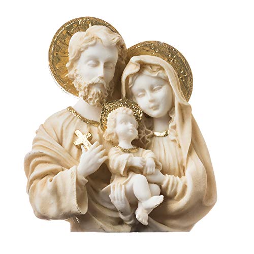 BeautifulGreekStatues Sainte Famille Jésus Christ Marie Joseph Statue Figurine Religieuse Peinte À La Main 12 cm Cover
